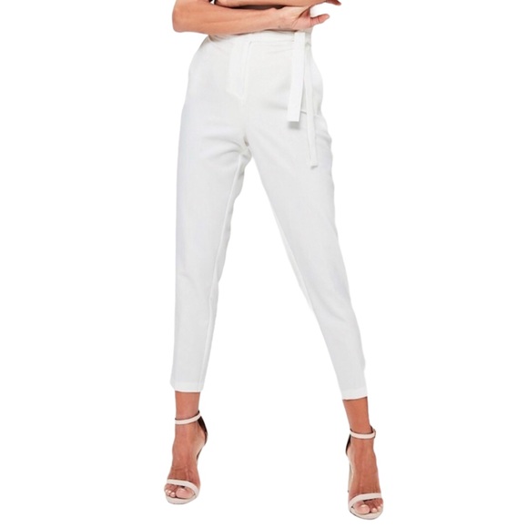 Missguided Pants - MISSGUIDED PLEATED WHITE TROUSERS NWT 6
